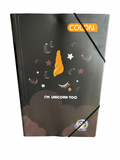 Carpeta Carton Con Elástico Black Unicorn Colón