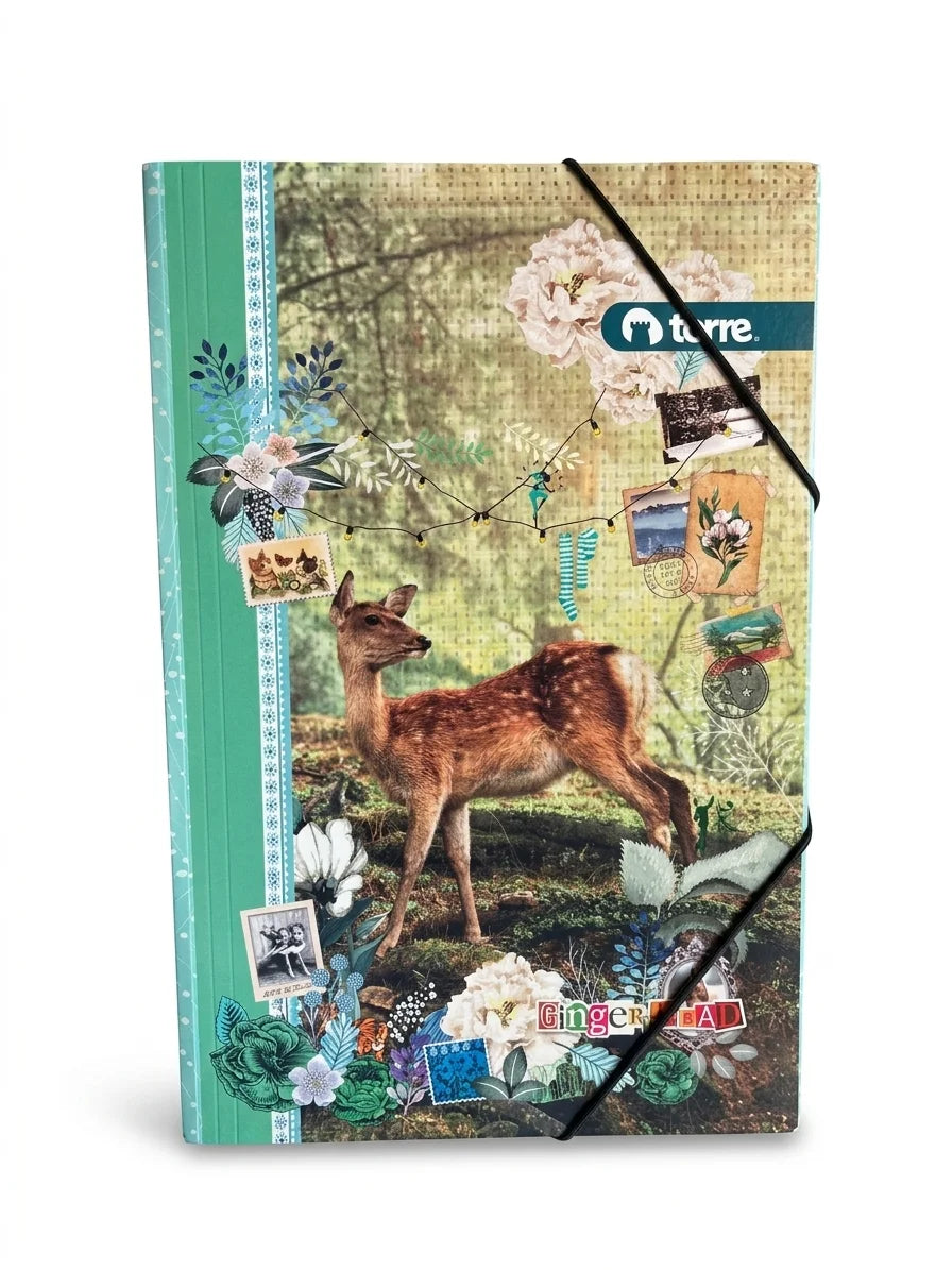 Carpeta Carton Con Elástico Animales Torre