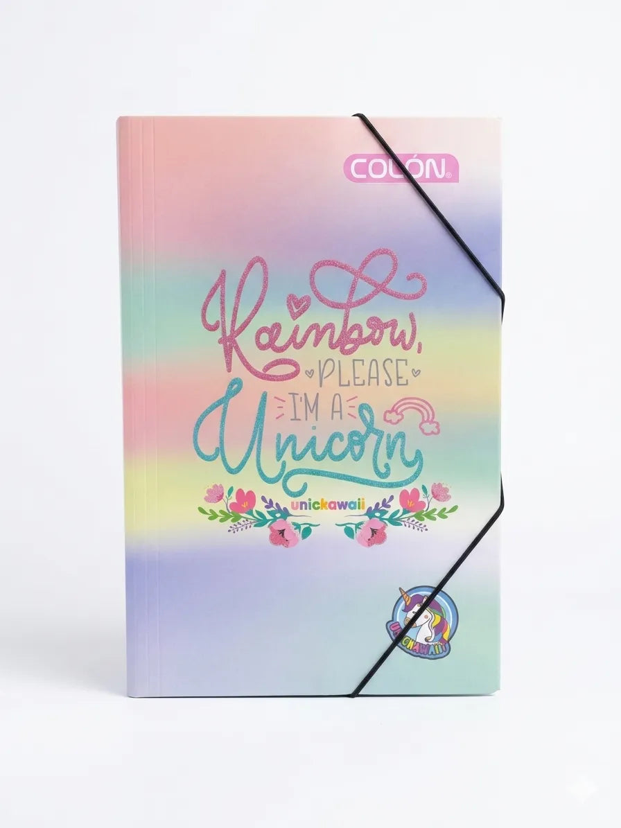 Carpeta Carton Con Elástico Rainbow Colón