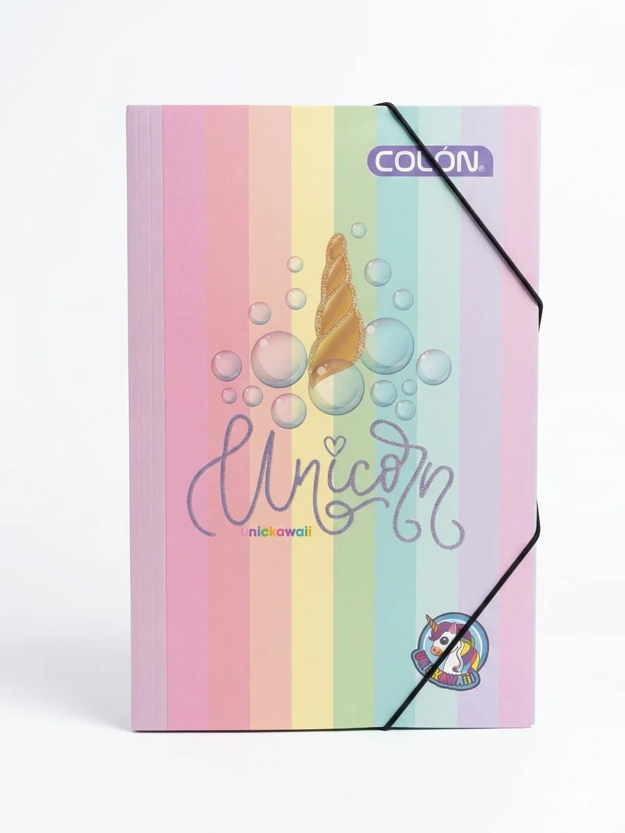 Carpeta Carton Con Elástico Unicorn Colón