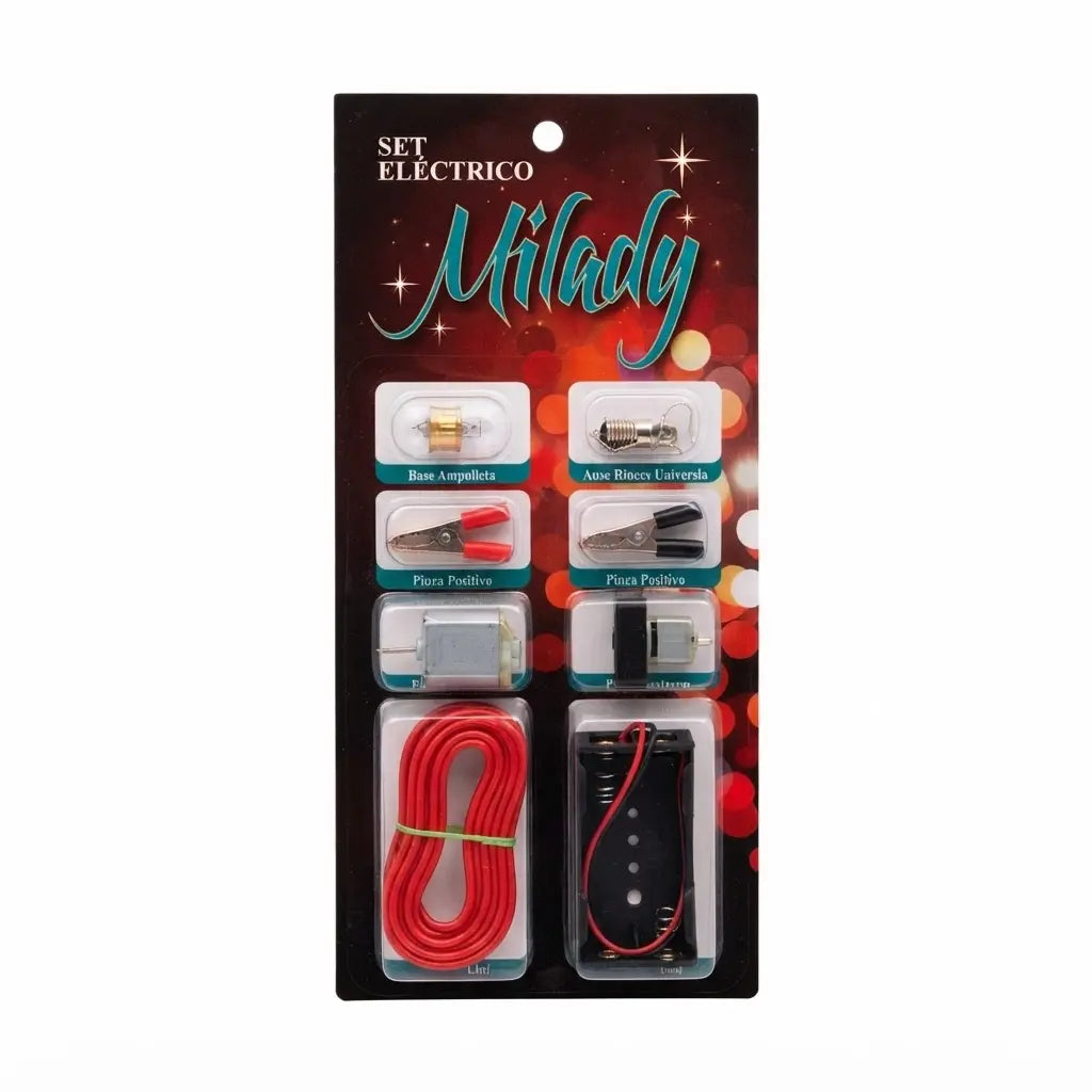 Kit circuito eléctrico con motor 9 piezas educativo