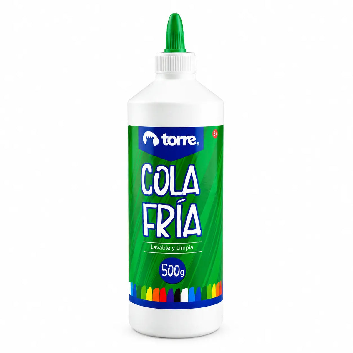 Cola fría escolar Torre lavable, envase de 500 gr, ideal para manualidades y trabajos escolares