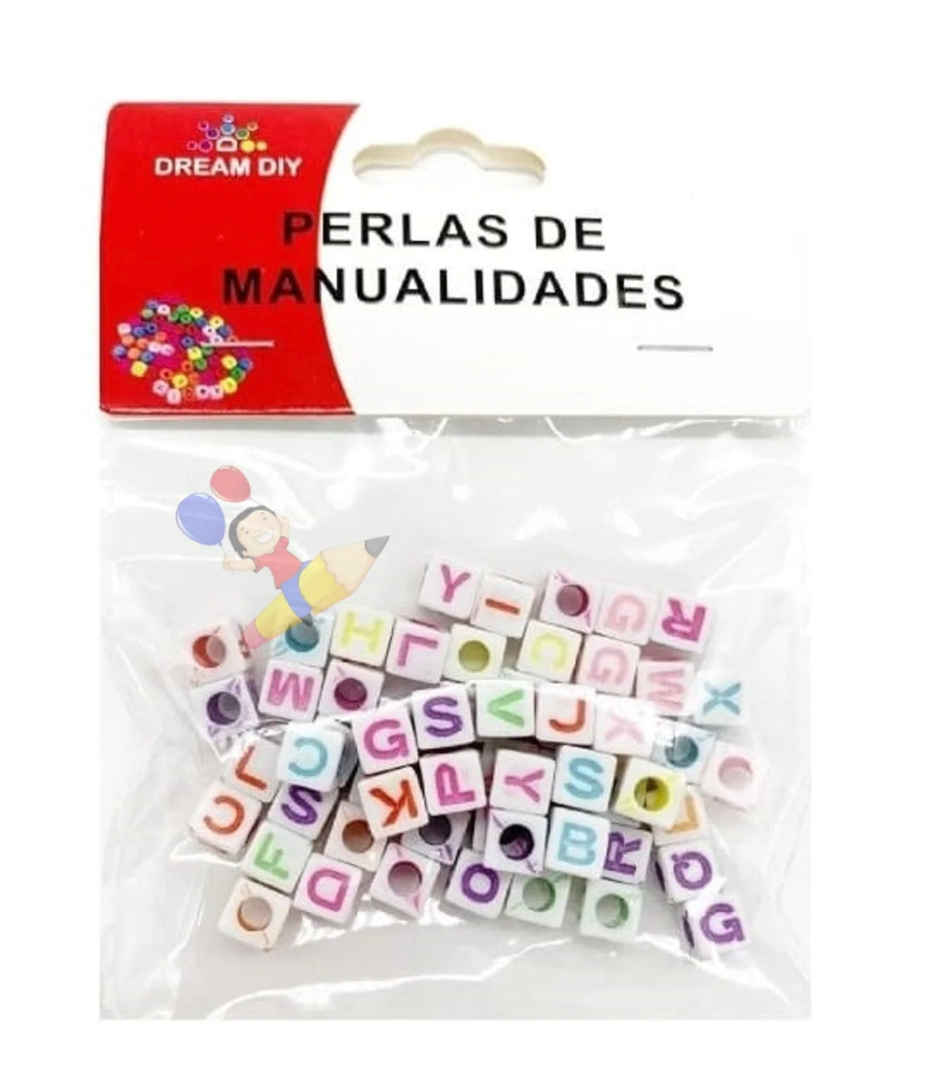 Cuentas con Letras 6x6Mm 18 g