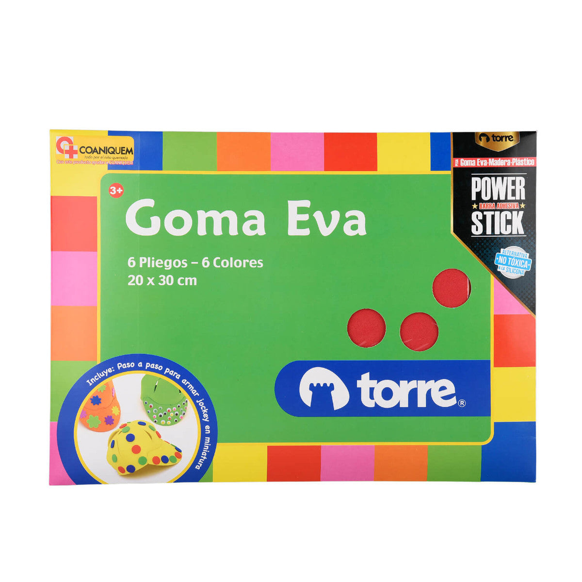Estuche Goma Eva Torre 6 Colores Surtidos Tamaño 20 x 30 cm