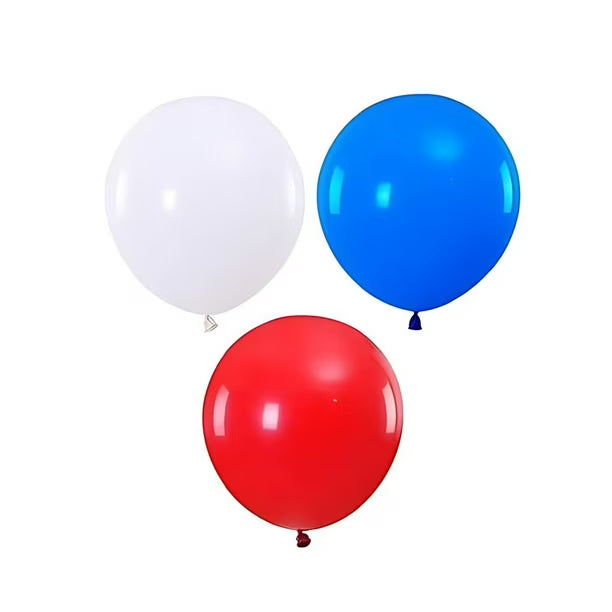 Globos de látex Fiestas Patrias blanco azul rojo 23cm 100 unidades