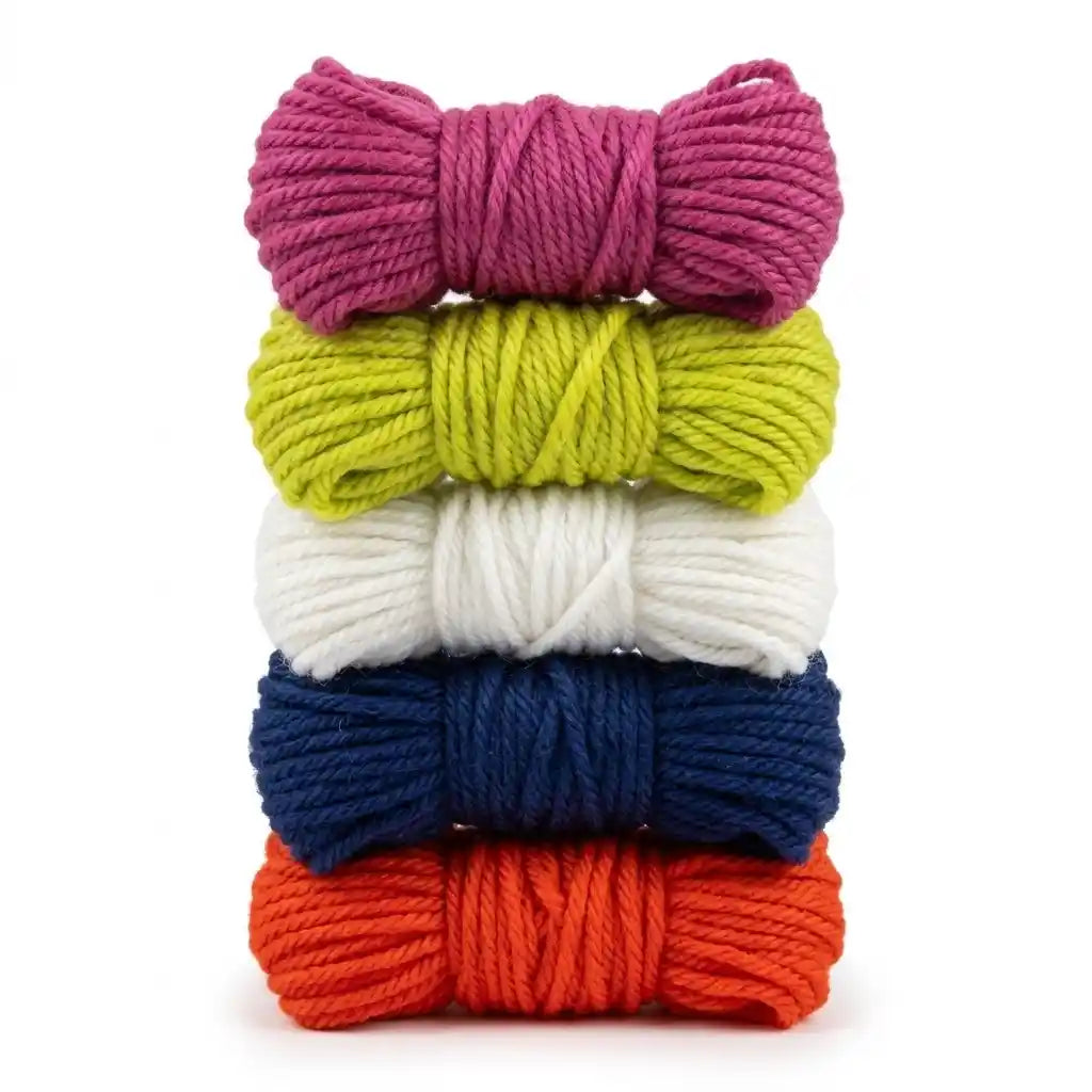 Set de lana en 5 colores surtidos, ideal para tejer y manualidades escolares 