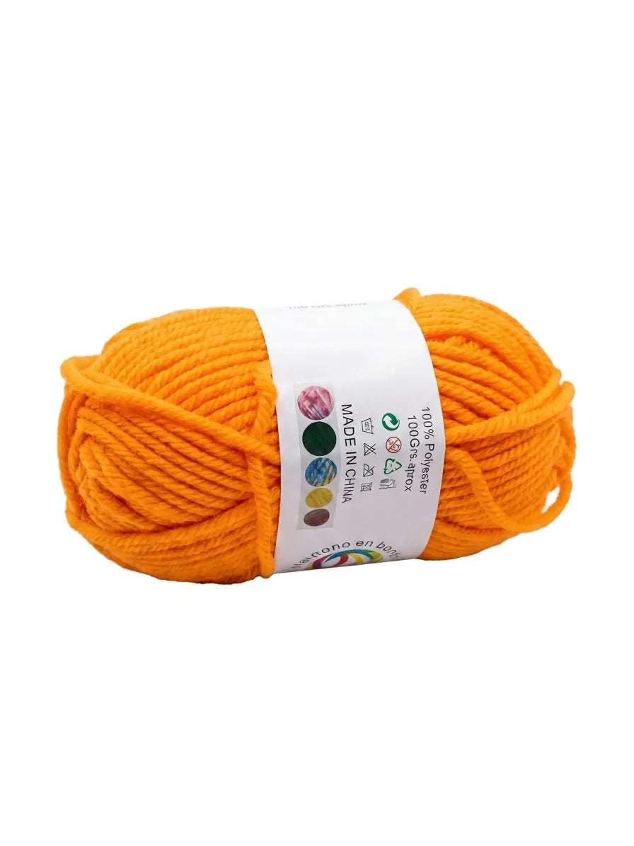 Madeja De Lana Color Naranjo (100 g)