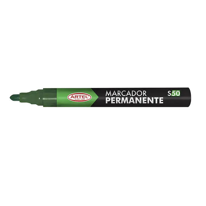 Marcador permanente punta redonda rojo marca Artel, ideal para marcar superficies de forma duradera