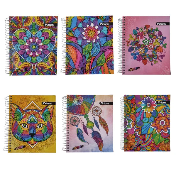 Pack 10 Cuadernos Universitarios Mandalas 100 hj 7mm Torre