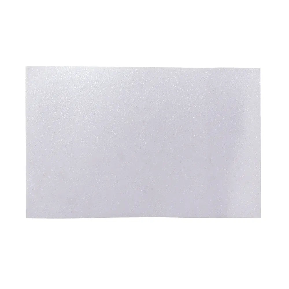 Pliego de goma eva glitter blanco de 40x60 cm, ideal para manualidades y trabajos escolares