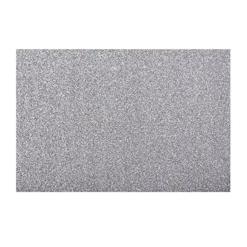 Pliego de goma eva glitter plateado de 40x60 cm, ideal para manualidades y trabajos escolares