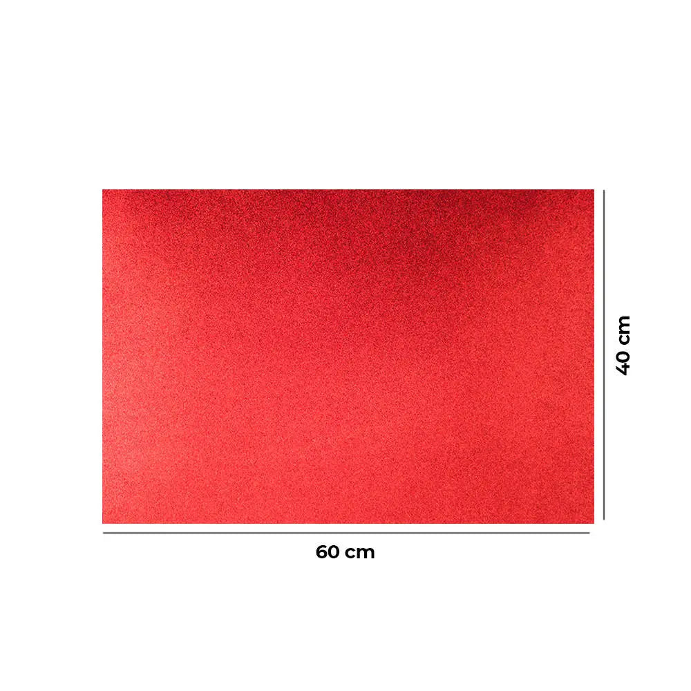Pliego de goma eva glitter rojo de 40x60 cm, ideal para manualidades y trabajos escolares