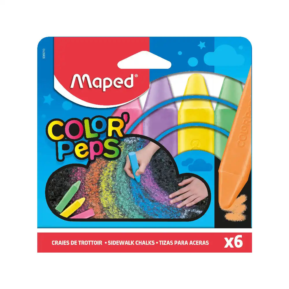Tiza jumbo Color Peps Maped 6 unidades 6 colores