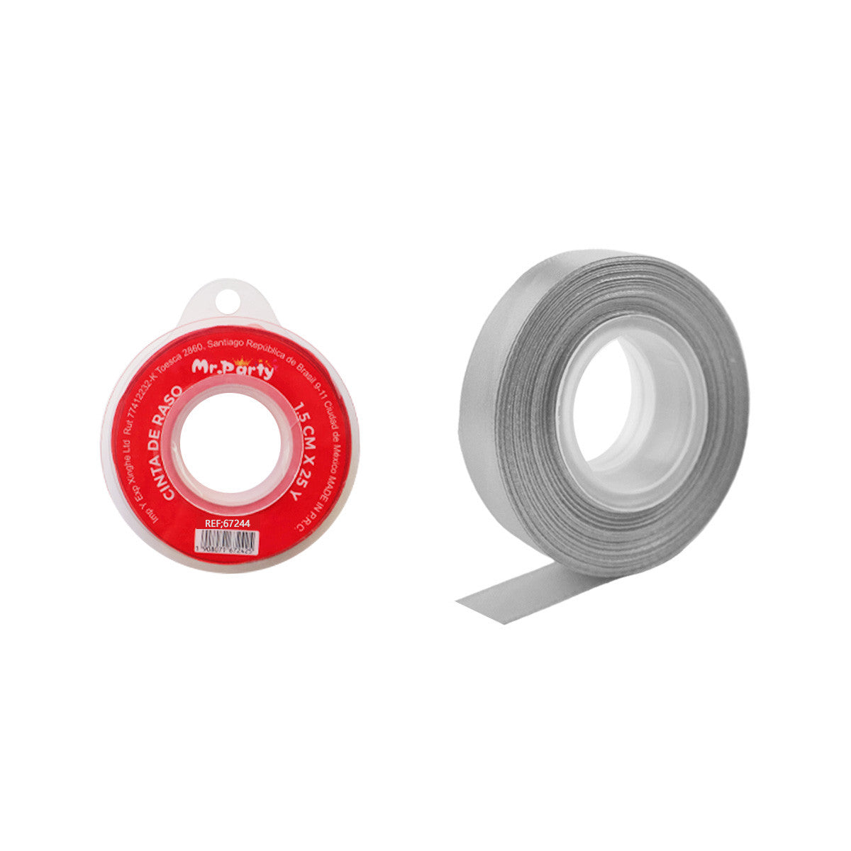 Cinta Raso Tela 1.5cmx25y Gris 