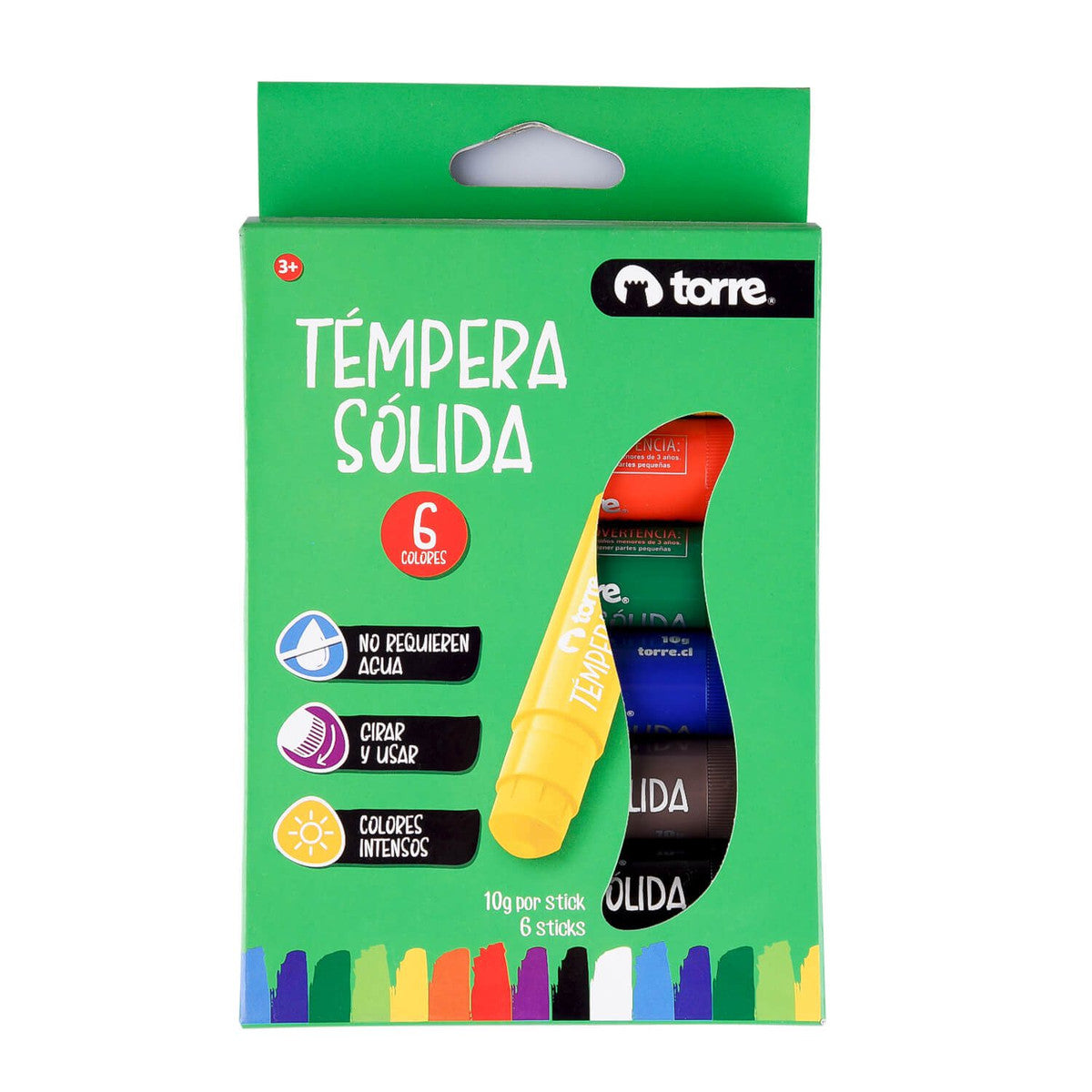 Tempera Solida 6 Colores Torre