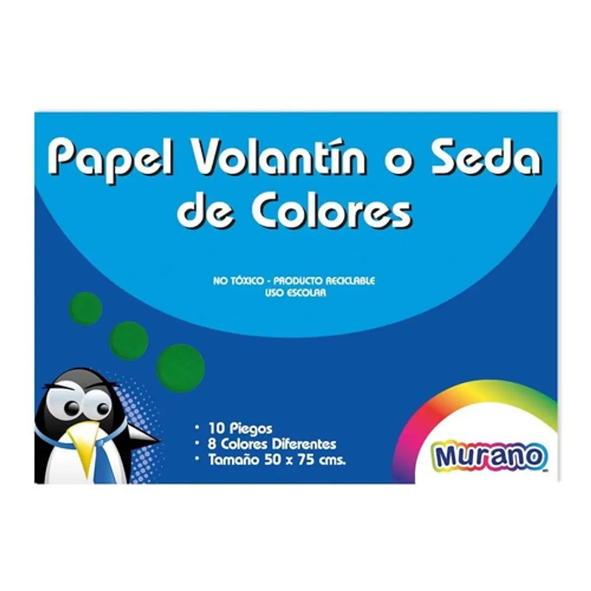 Estuche Papel Volantín o Seda de Colores 10 Pliegos Murano 