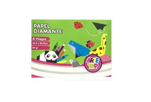 Estuche Papel Diamante 6 Pliegos Arte Top 