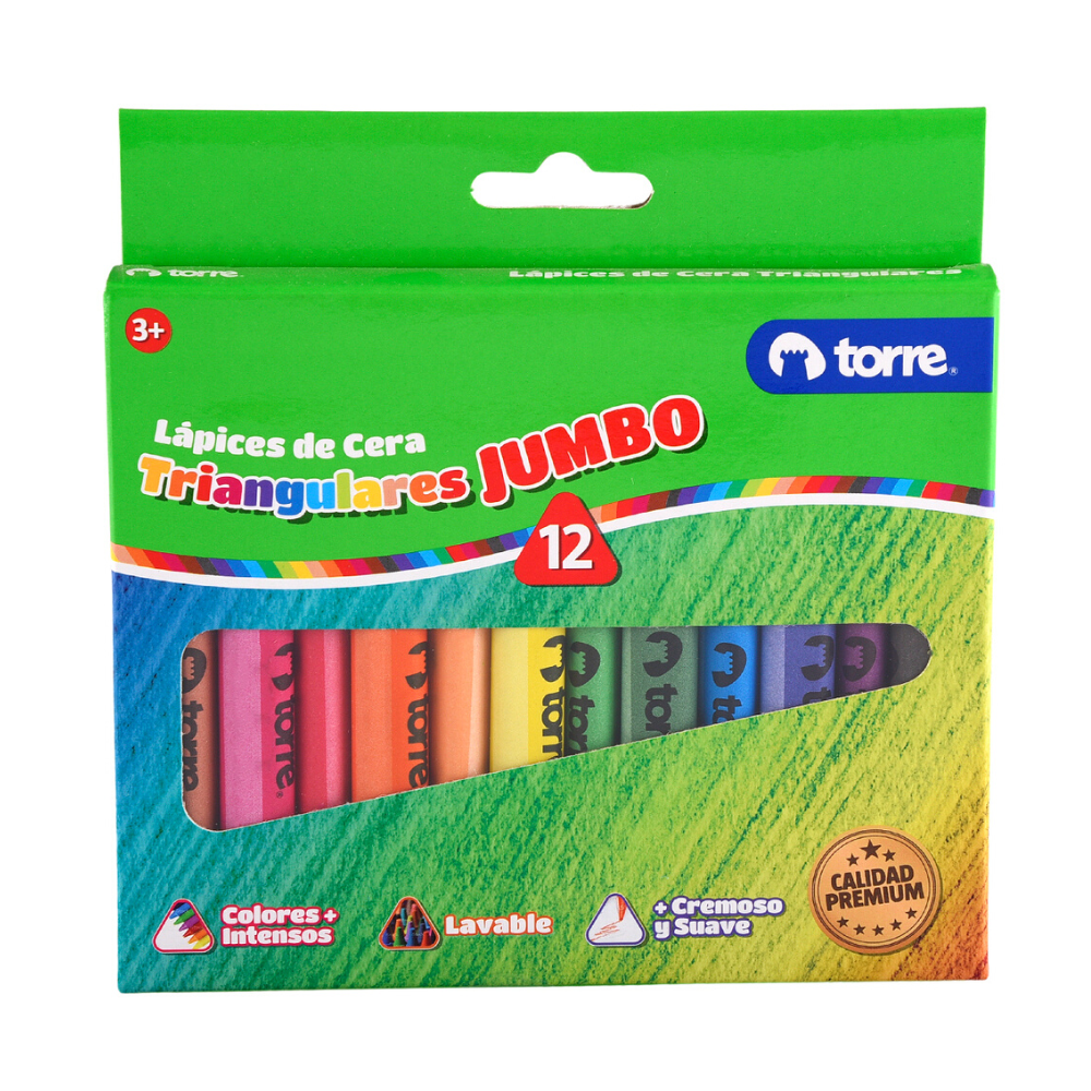 Lápices de Cera Jumbo 12 Unidades Torre