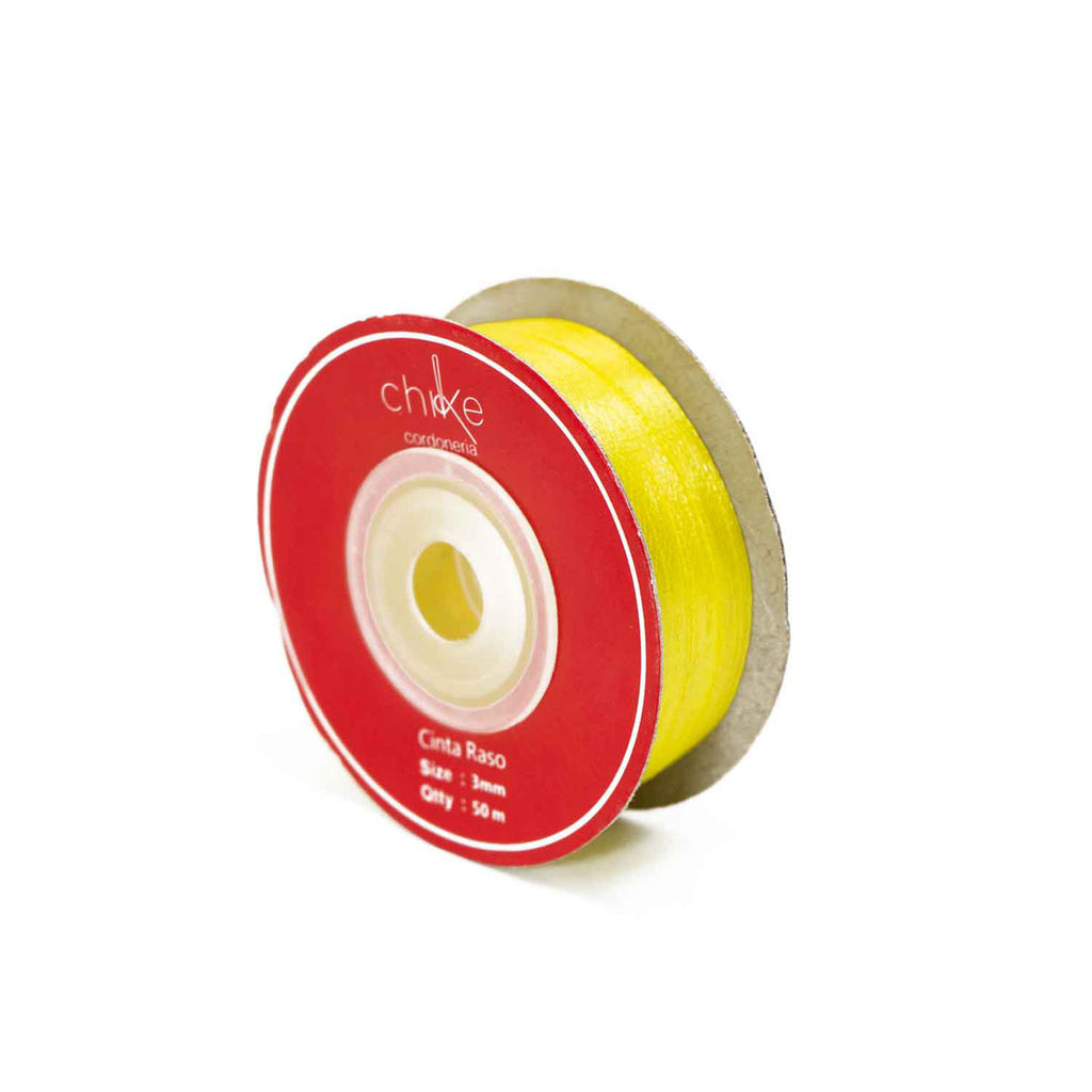 Cinta Bebe Raso Satín Amarillo (1cm x 20 Mt)