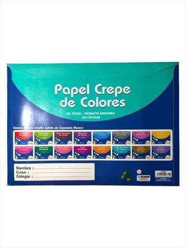 Estuche Papel Crepé de Colores 6 Pliegos Murano 