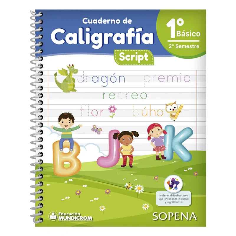 Libro Script Caligrafía Horizontal 1ro Básico 2do Semestre Sopena