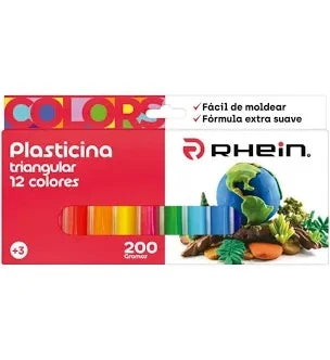 Plasticina Triangular 12 colores Rhein