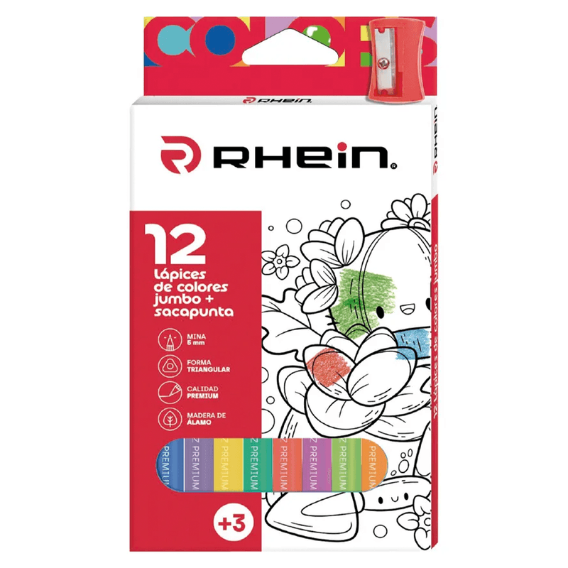 Lápices de colores triangular Jumbo Rhein