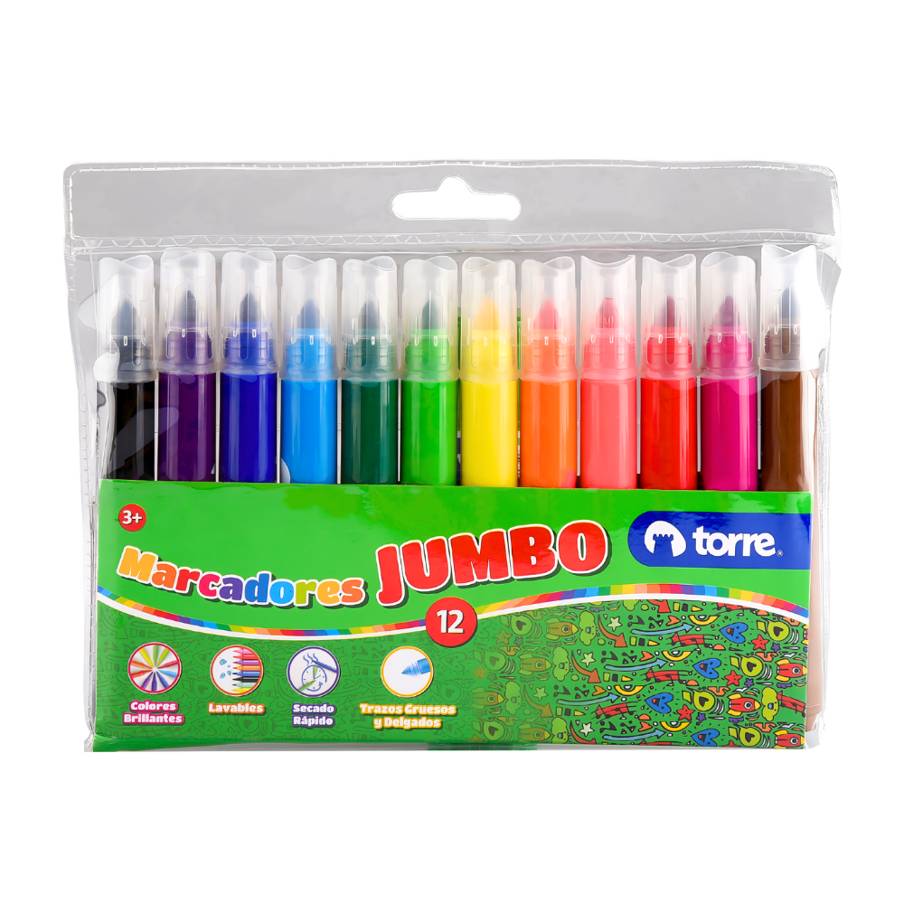 Lápices Scripto Jumbo 12 colores Torre