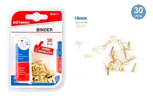 Chinche Mariposa/ Broche Metálico 19 Mm 30 Pcs