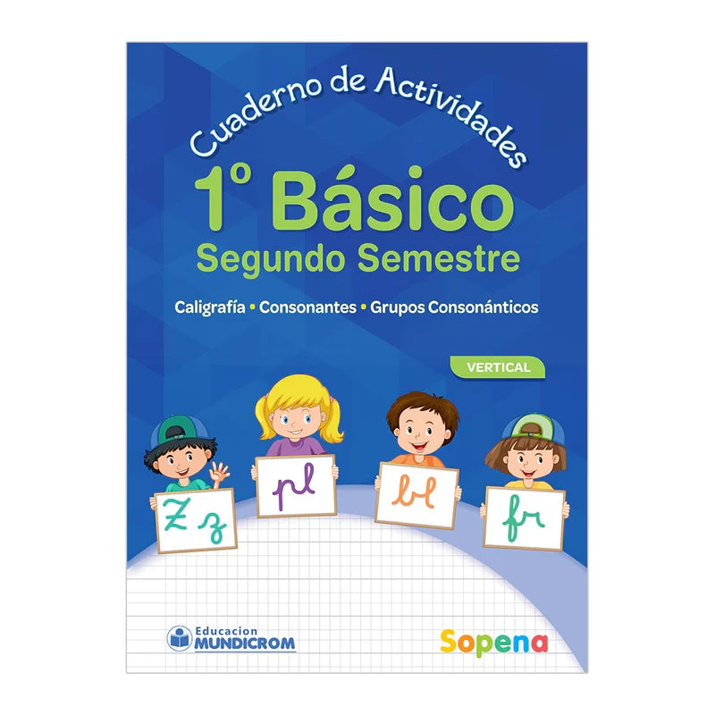 Libro Actividades Caligrafía Vertical 1ro Básico 2do Semestre Sopena