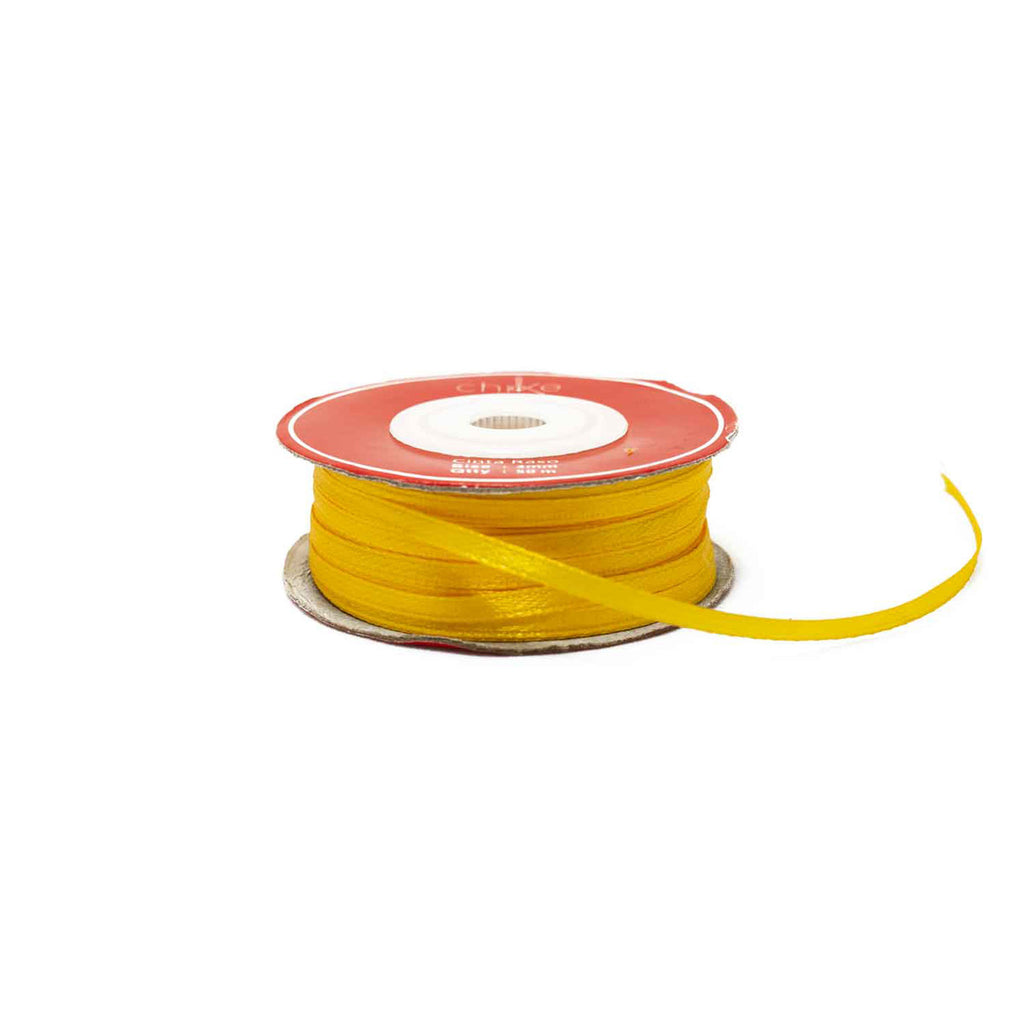 Cinta Bebe Raso Satín Amarillo (1cm x 20 Mt)