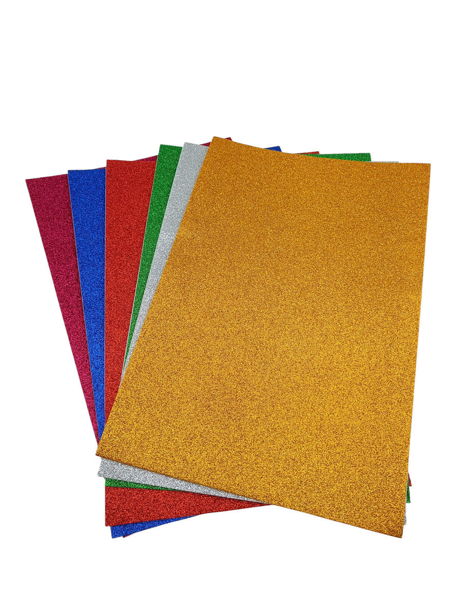 Estuche Goma Eva Glitter Adhesiva 6 u 