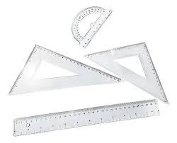 Set Geometría 2 escuadras, 1 transportador, 1 regla 30 cm