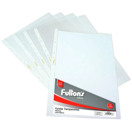 Funda Plástica Transparente Oficio Fultons (10 u) 