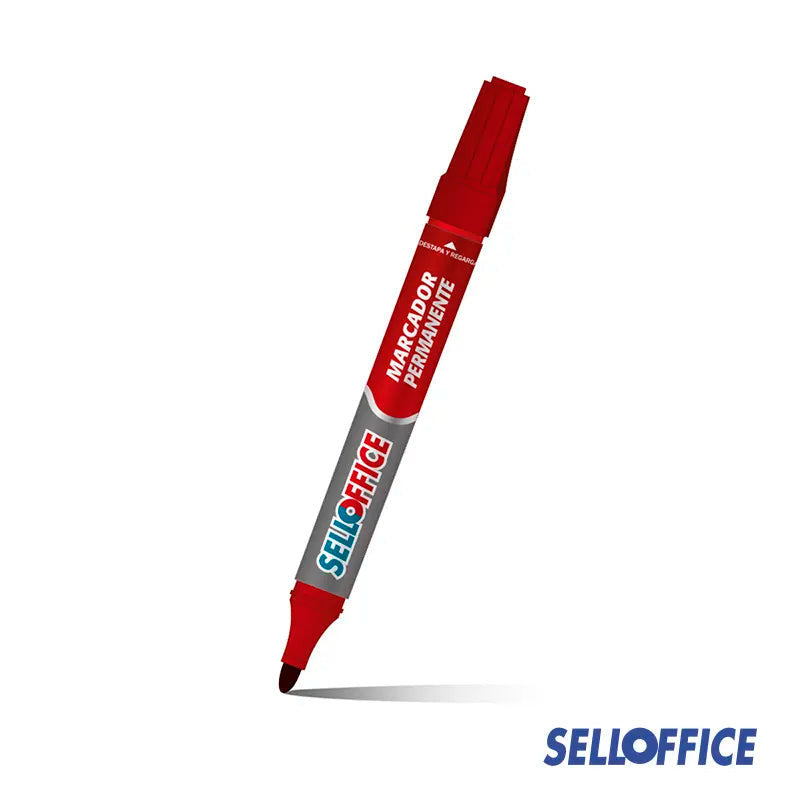 Plumón Permanente SelloSchool Punta Redonda Rojo
