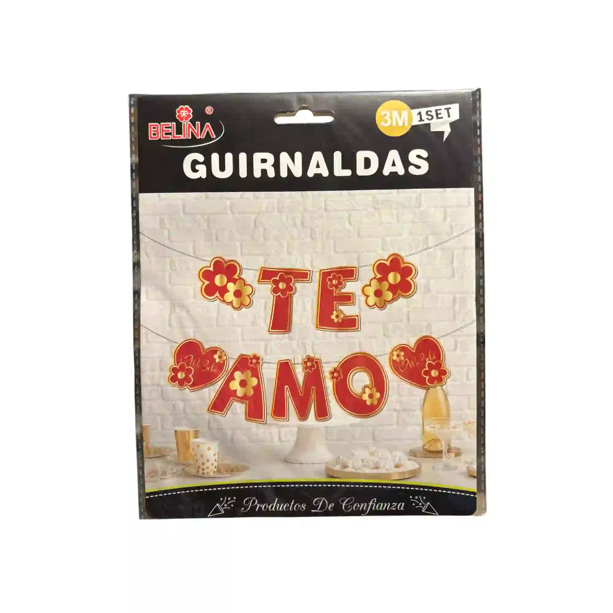 Guirnalda "Te amo" de 3 metros para decoración de fiestas y celebraciones románticas